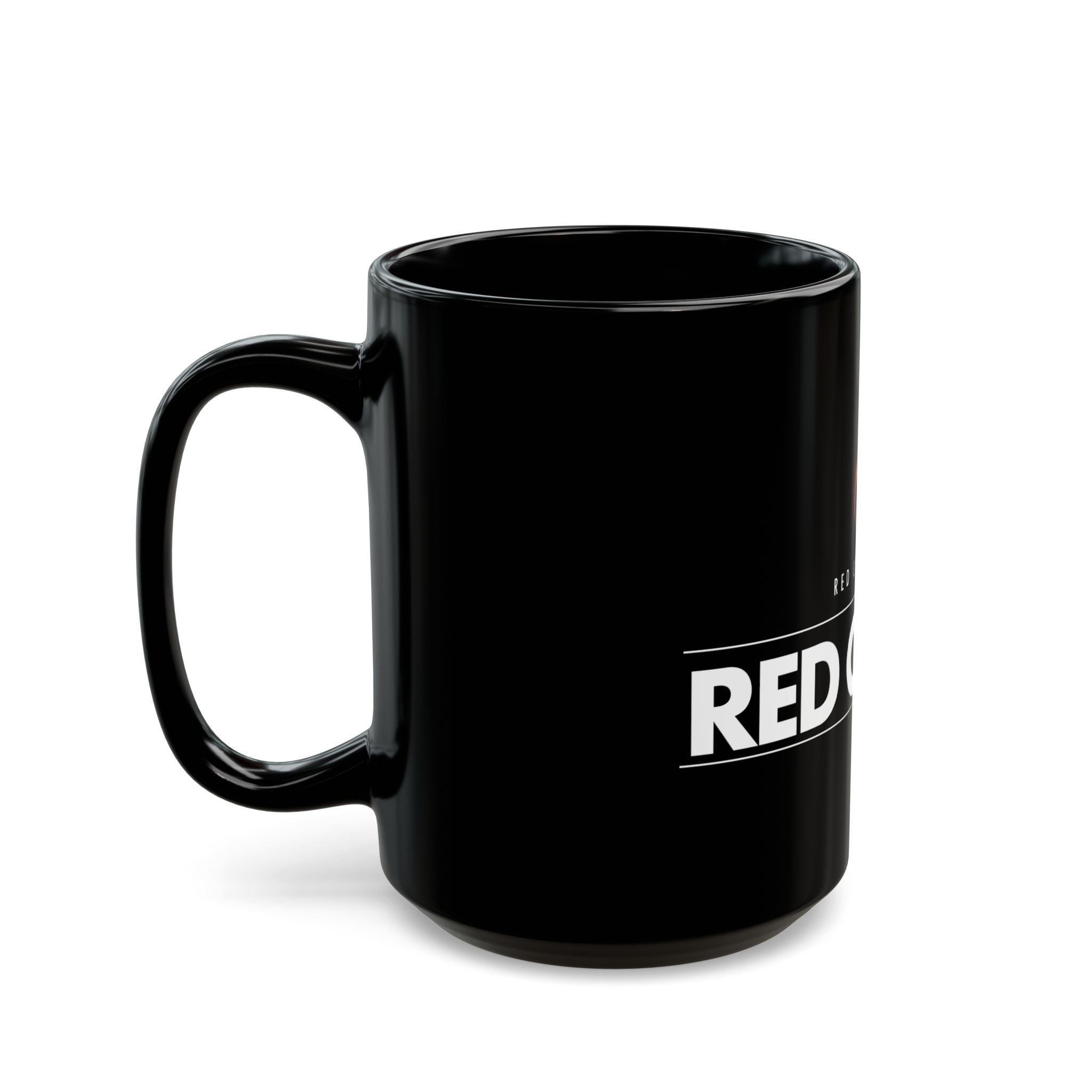Red Coffee Signature Mug – 15 oz Black Ceramic